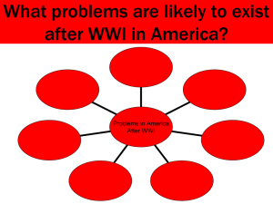 What problems are likely to exist after WWI in America?