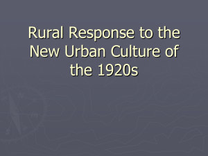 Rural Response to the New Urban Culture of the 1920s
