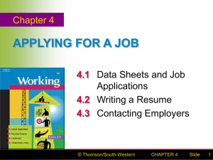 CHAPTER 4 APPLYING FOR A JOB