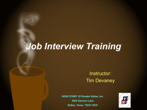 Job Interview Training - Head Start of Greater Dallas