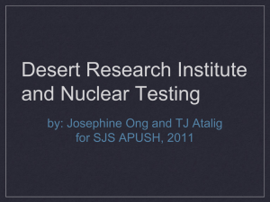 Desert Research Institute and Nuclear Testing