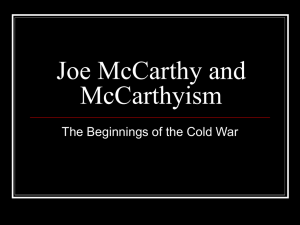 Joe McCarthy and McCarthyism