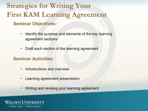 Learning Agreement - Center for Research Quality