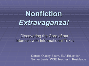 Nonfiction Extravaganza - Southeast Education Alliance