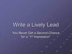 Write a Lively Lead
