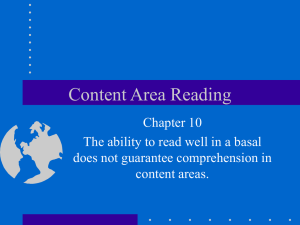 Chapter 10- content area reading