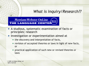 What is inquiry/research?