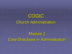 COGIC-Module 2 Core Directives in Administration