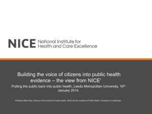 Mike Kelly - Building the voice of citizens into public health evidence