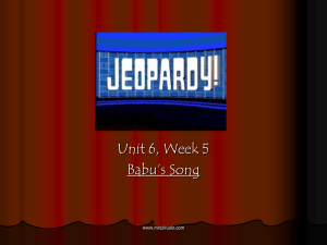 Week 5: Babu`s Song Jeopardy