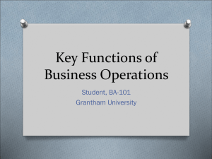 Key Functions of Business Operations