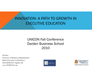 Innovation: The Path to Growth in Executive Education
