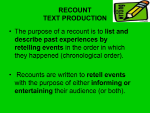 RECOUNT TEXT PRODUCTION