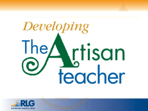 The Artisan Teacher (Powerpoint Slides)