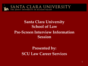 Pre-Screen Interview Preparation - Santa Clara University School of
