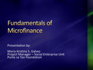 Fundamentals of Microfinance