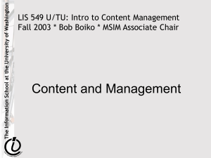 Content and Management