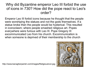 Why did Byzantine emperor Leo III forbid the use of icons in 730
