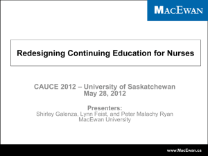 Redesigning Continuing Education for Nursesx