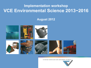 VCE Environmental Science 2013−2016