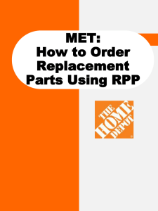 MET: How to Order Replacement Parts Using RPP