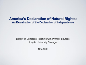 America`s Declaration of Natural Rights (PowerPoint)