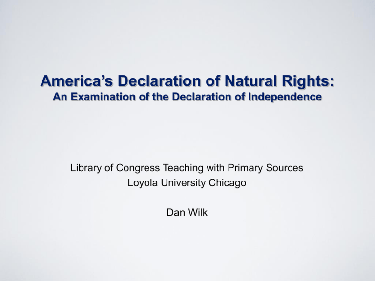 America s Declaration Of Natural Rights PowerPoint 