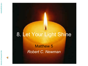 PowerPoint Presentation - 8. Let Your Light Shine