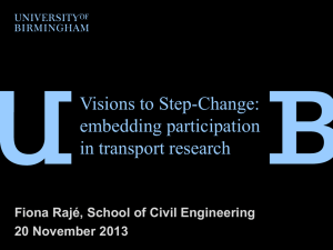 Visions to Step-Change: Embedding participation in transport research