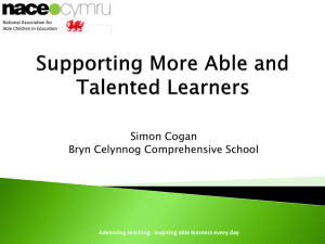 NACE: Supporting More Able and Talented Learners