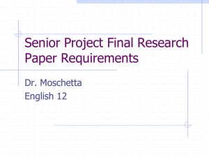 Senior Project Final Research Paper Requirements