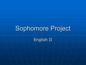 Sophomore Project