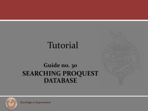 Searching PROQUEST database