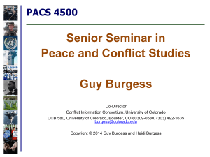 PPT Slides -- January 13 - Peace and Conflict Studies
