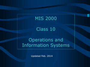 Operations and Systems (TPS, MIS)