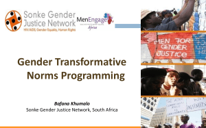 Gender Transformative Norms Programming