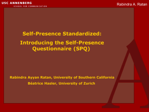 self-presence - University of Southern California