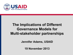 The Implications of Different Governance Models for Multi