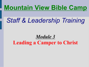 Session 3: Leading a Camper to Christ