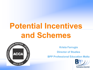 Potential Incentives and Schemes