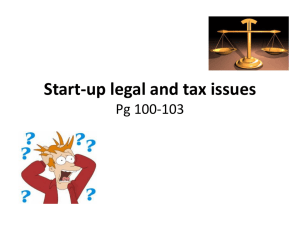 Start-up legal and tax issues Pg 100-103