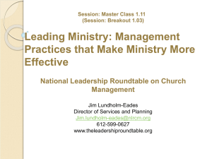 Management Practices that Make Ministry More Effective