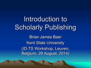 Introduction to Scholarly Publishing