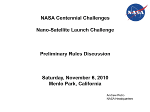 Nano-Satellite Launch Challenge - Preliminary