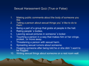Sexual Harassment Quiz (True or False)