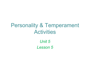 Personality & Temperament Activities