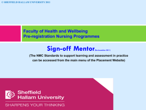 Sign-off Mentor - Sheffield Hallam University