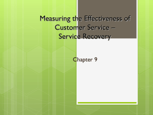 Measure the Effectiveness of the Service Process – Service Recovery