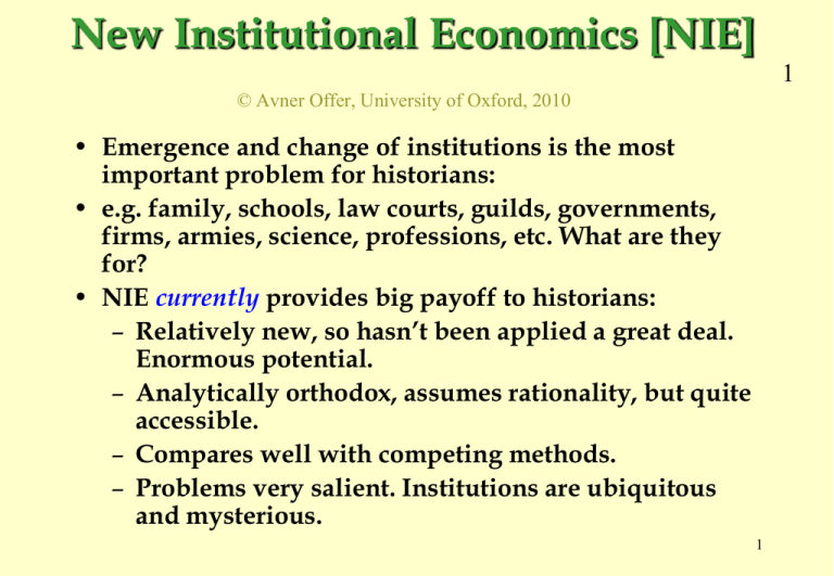 new institutional economics literature review
