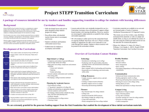 Project STEPP Transition Curriculum Background